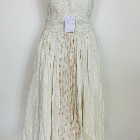 Free People Womens Amanda Ivory Polka Dt - Picture 9 of 11